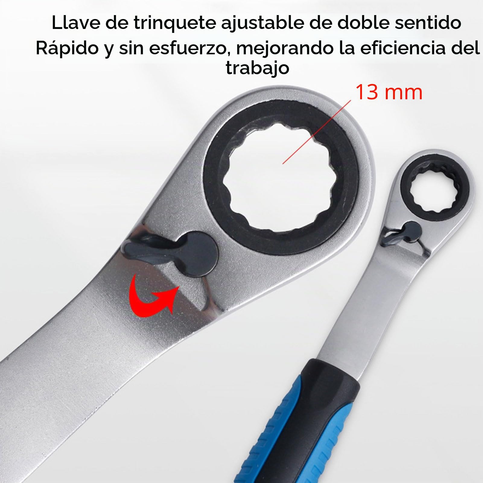 Cryfokt Juego De Vasos Pasantes, Llave De Carraca De Doble AccióN De 12 Puntas Con Mango Y Juego De Varillas De ConexióN, Llave De Carraca ErgonóMica Y Vasos Pasantes.