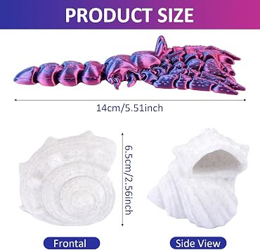 2PCS 3D Printed Animals Hermit Crab Fully Articulated Flexible Crustacean Toys, Cute Crab Animal Toys, Stress Relief Fidget for Anxiety, Unique Desk Decor for Home Office