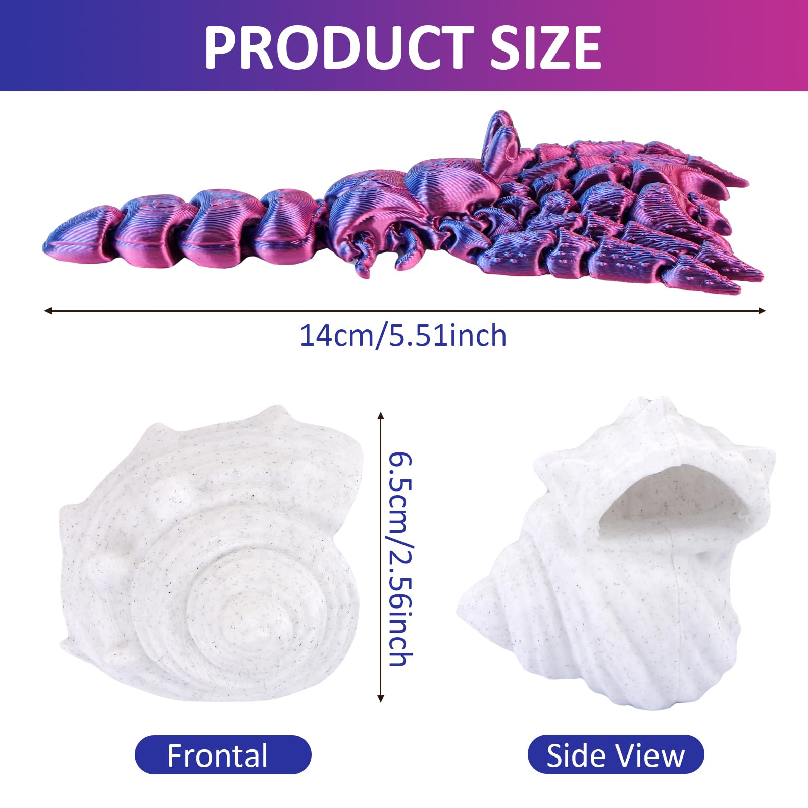 LALASTYLE 2PCS 3D Printed Animals Hermit Crab Fully Articulated Flexible Crustacean Toys, Cute Crab Animal Toys - Image 2