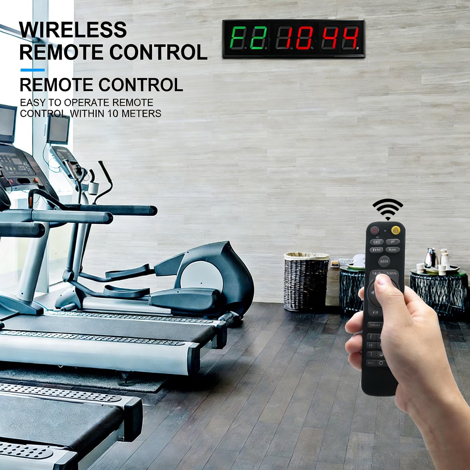 Minuteur et Chronomètre Digital Portable, Timer Sport avec TéLéCommande, 12/24H Horloge pour Fitness, Workout, Home Gym
