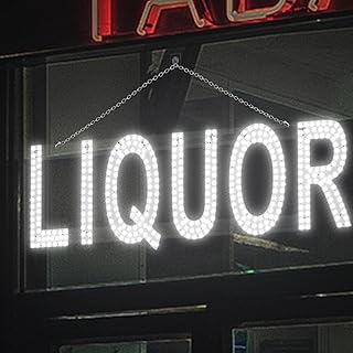 LED LIQUOR Sign for Business,30"x10" Beer Wine Grocery Shop