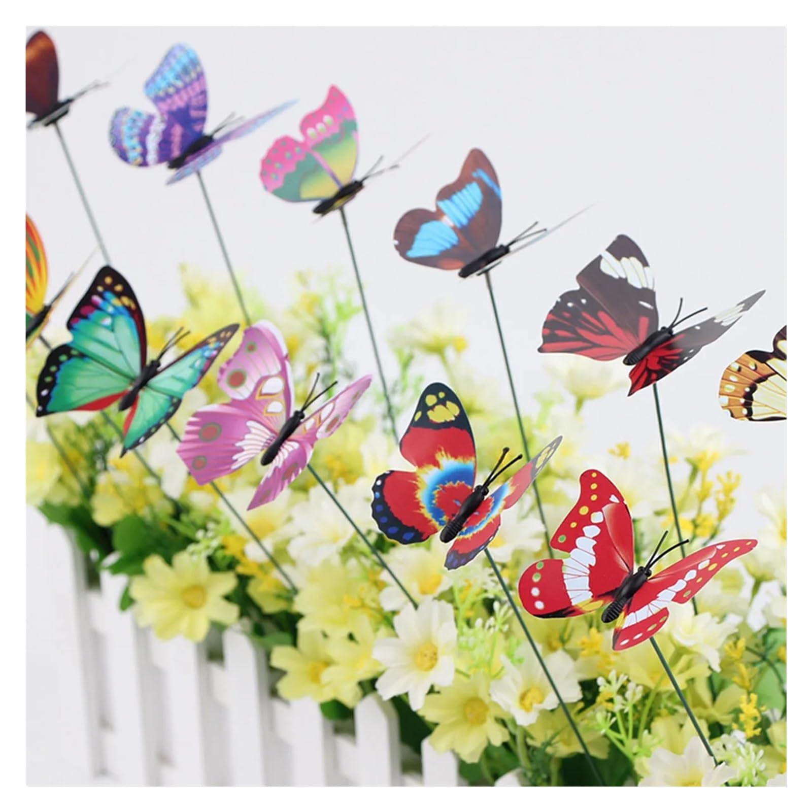 YDMHYLAI Garden Ornaments 10pcs Colorful Butterfly Stakes for Garden Yard, Outdoor Flower Pots Decor, Soft Lightweight(20pcs)