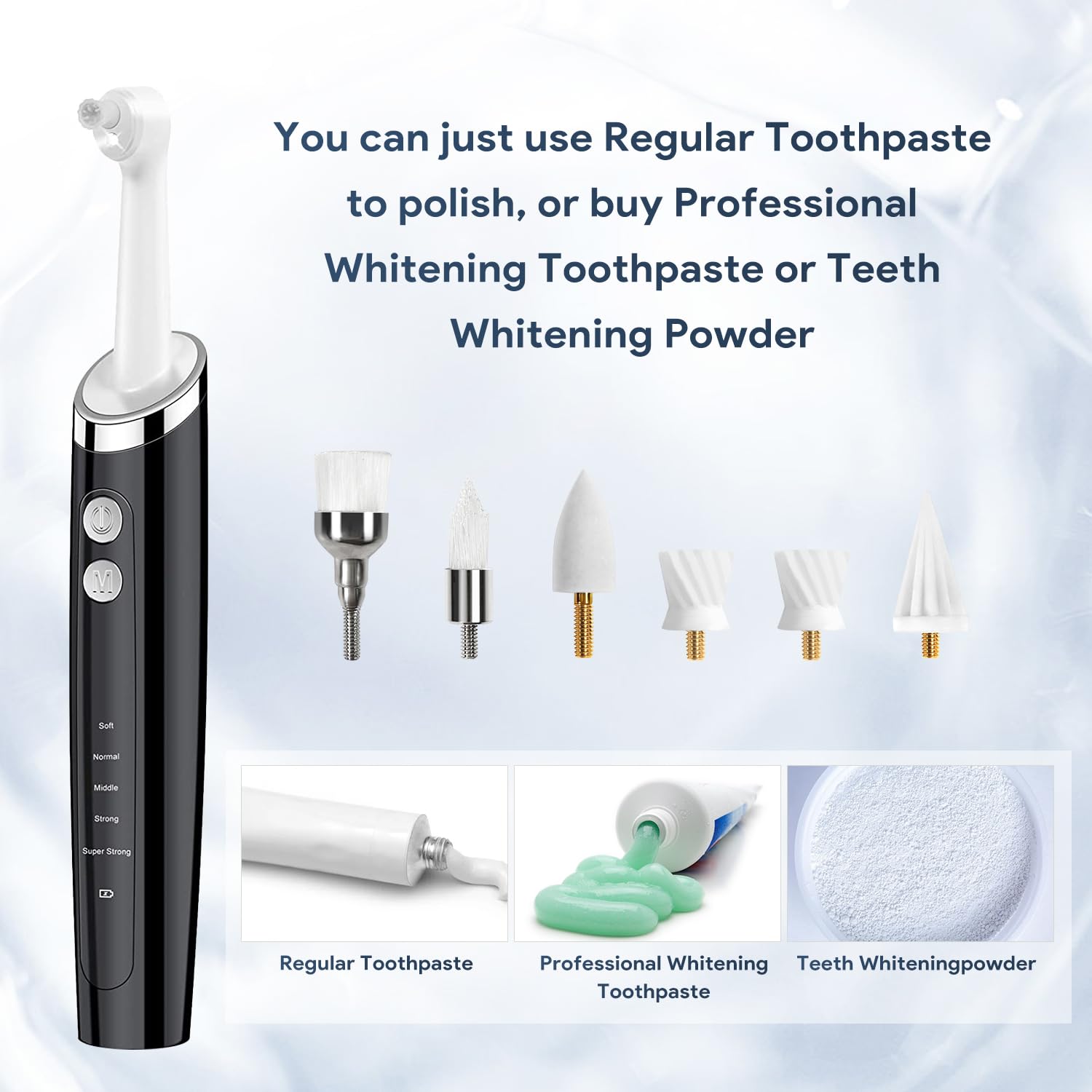 Cabezales de repuesto para pulidor de dientes, accesorios para eliminar sarro de dientes, 6 cabezales de cepillo variados, kit de cabezales de repuesto