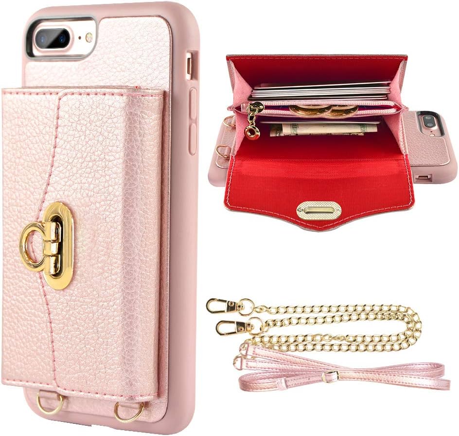 LAMEEKU iPhone 7 Plus Wallet Case iPhone 8 Plus Wallet Case