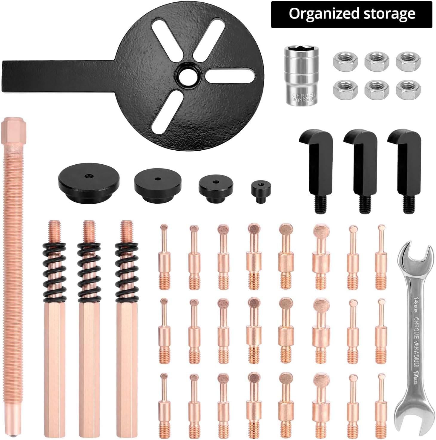 Kit separatore estrattore Cuscinetti 36 in 1 – Acciaio Rosso ad Alta durezza, Robusta Struttura forgiata a Goccia, con Custodia