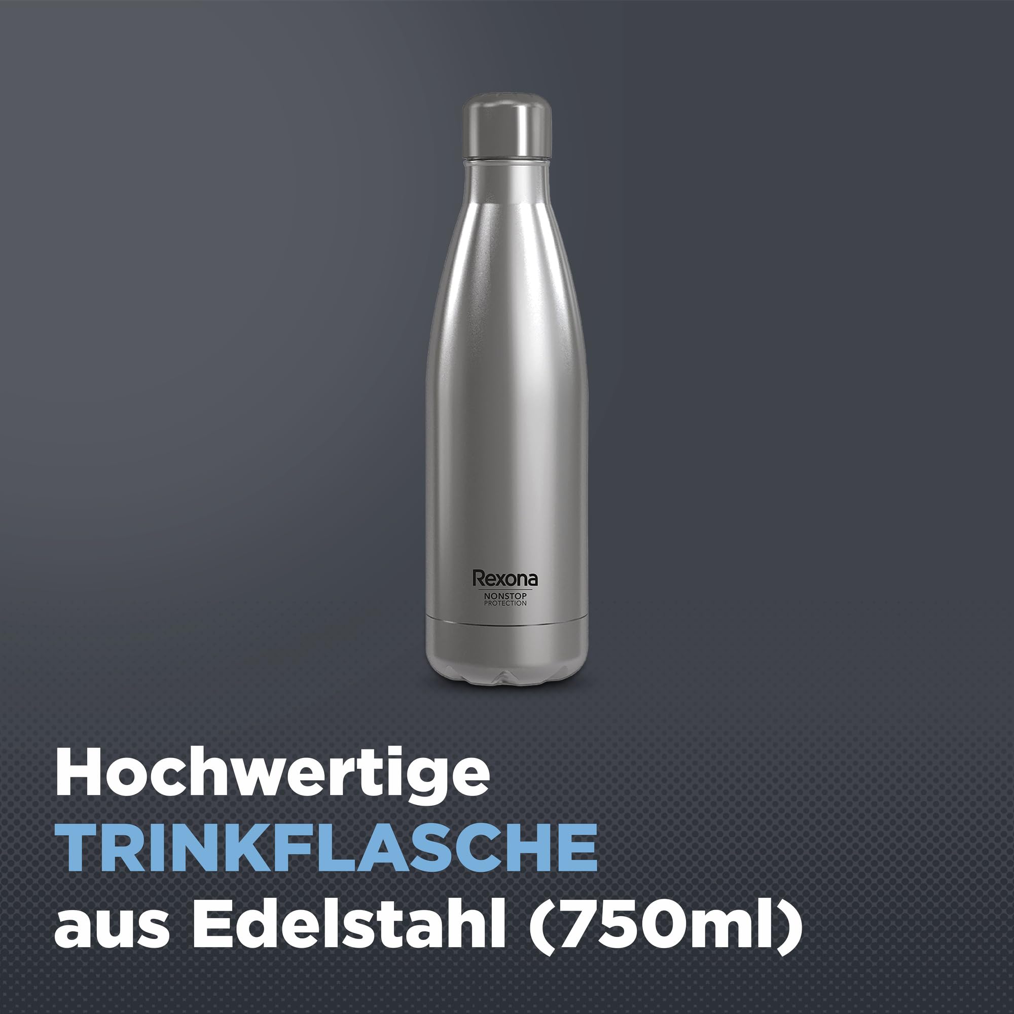 Rexona Geschenkset für Männer Sports Collection Pflegeset mit 2x Anti Transpirant (2x 150 ml), Pflegedusche (250 ml) und einer Trinkflasche aus Edelstahl (750 ml)