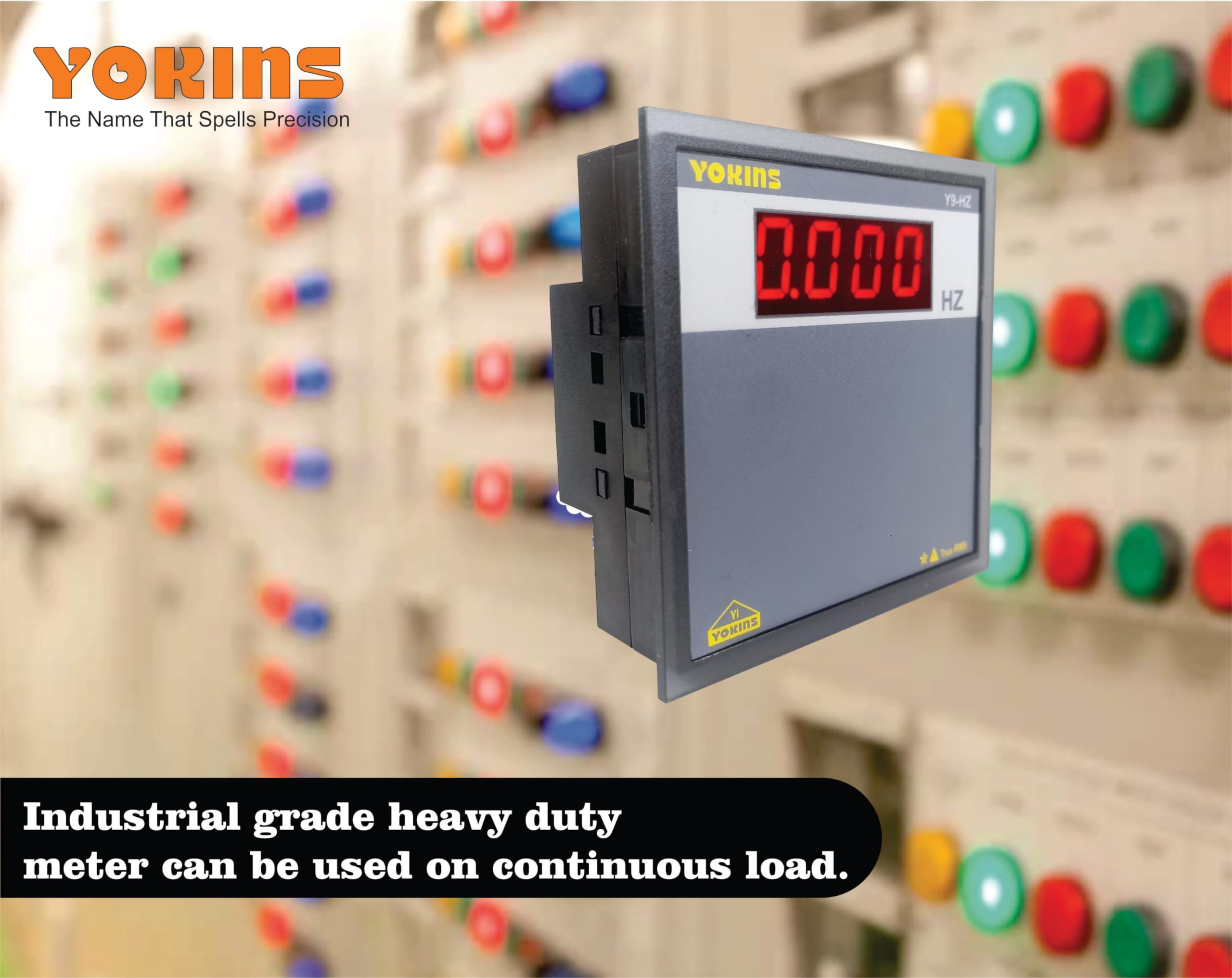 Yokins True RMS Digital Frequency meter Y9-Hz, With frequency measurement Range 30-400Hz at Voltage range 15-600V AC, used for measurement of AC Frequency, comes with One year Warranty (Size 96x96) - Image 3 thumbnail