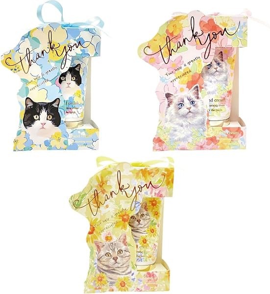 コージカンパニー フラワーニャンクス ハンドクリーム プレゼント ギフト ブルー サボンミャオの香り 約W100xD40xH130mm 180-172931 - 3