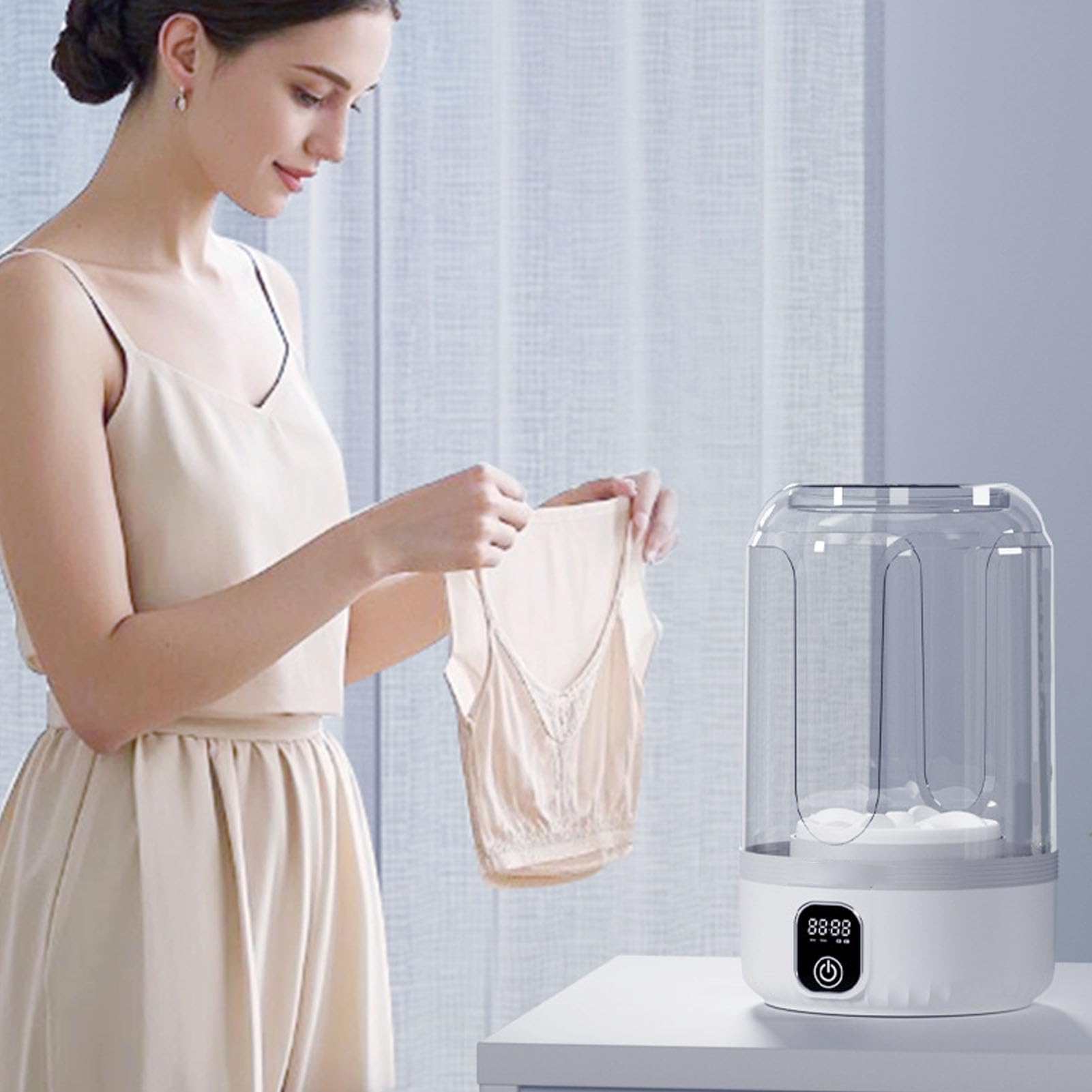 Lavadora de ropa interior portátil con batería de 3000 mAh, para baño y