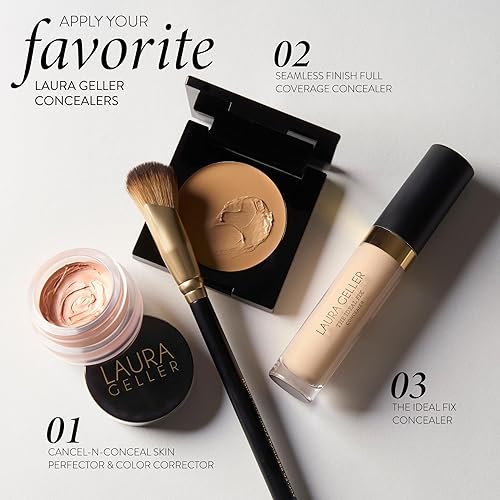 Miniatura 62 de LAURA GELLER NEW YORK - Brocha retráctil con mango de aluminio Kabuki, para todo el maquillaje facial y base para maquillaje facial líquido, crema
