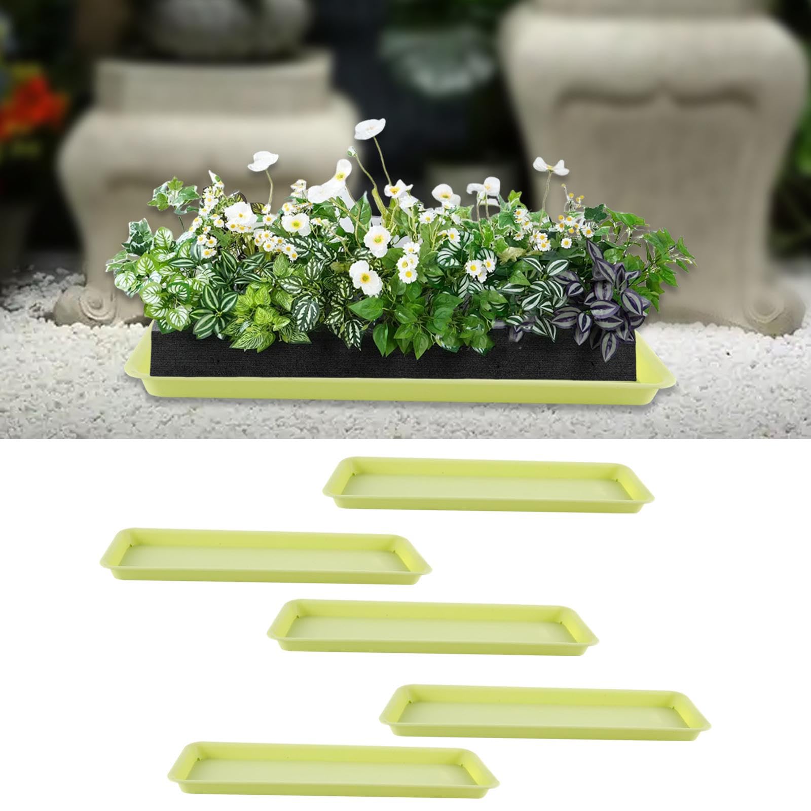 Bothyi 5Pcs Plant Saucers Flower Pot Trays Heavy Duty Planter Tray Versatile Compact Planter Saucers Drip Trays for Garden Courtyard, Green