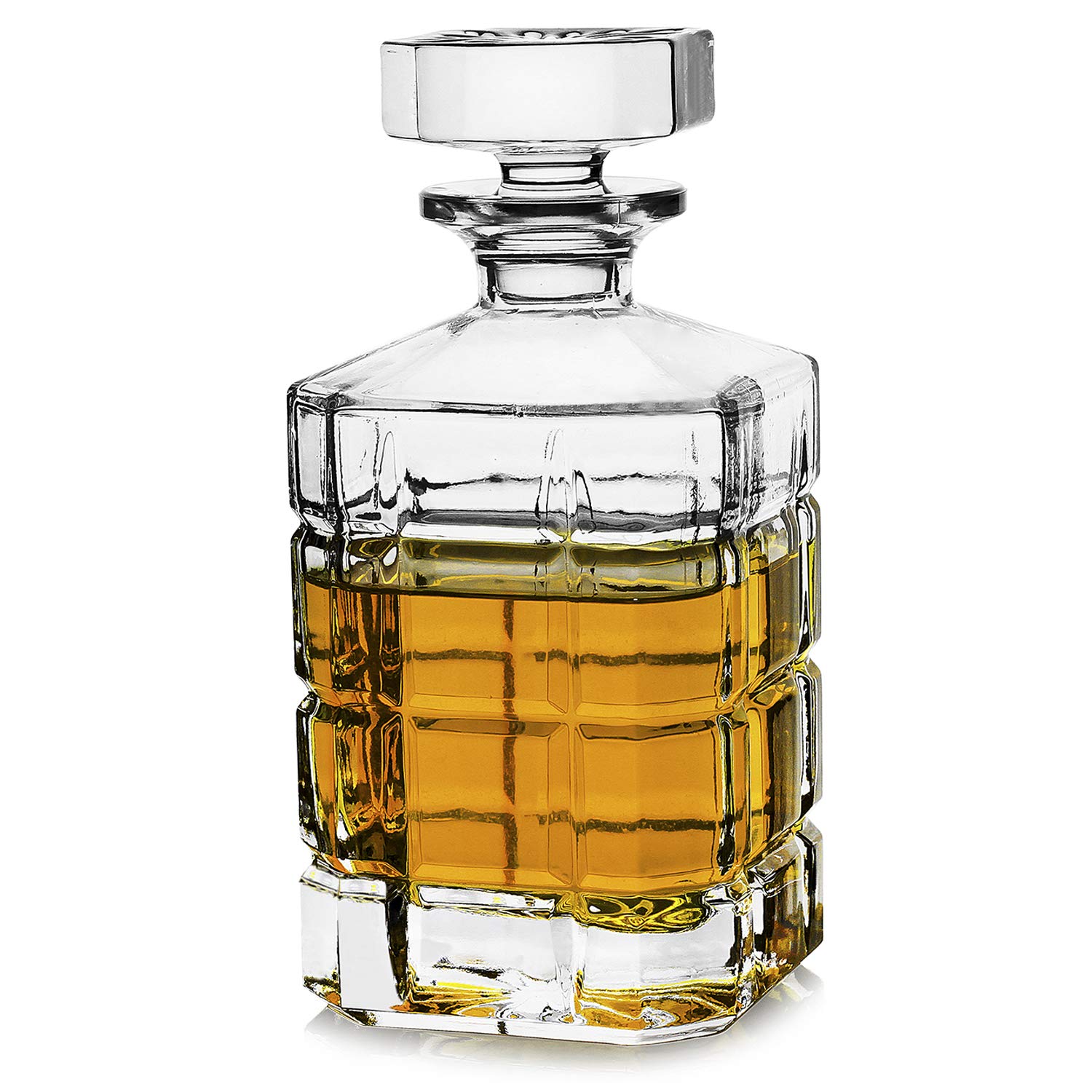 LUXU Whiskey Decanter with Stopper,Premium 29 oz Whiskey Decanter for Liquor Scotch Bourbon Vodka Brandy or Wine
