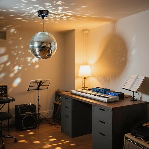 Miniatura 4 de Yescom bola de espejos de 12" para fiestas, DJ, discotecas, decoración, iluminación