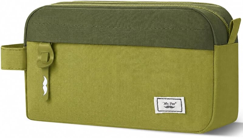Mr. Pen - Estuche para lápices de alta capacidad, estuche grande con 3 compartimentos y 2 bolsillos, estuche grande con cremallera suave, lindo estuche organizador, suministros escolares para adolescentes