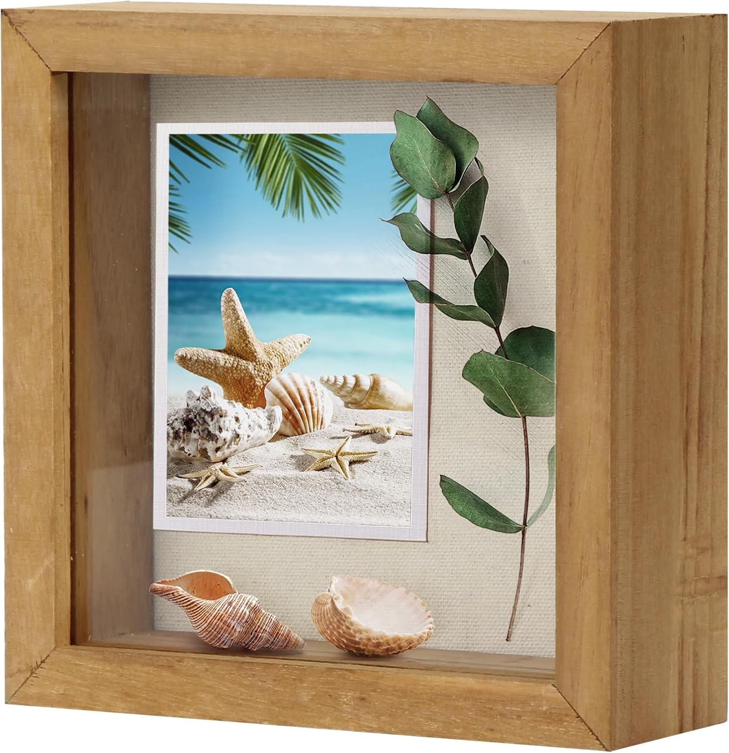 TJ.MOREE Shadow Box Frame 5 x 5 Shadowbox Display Case Picture Frame Memorabilia Wedding Bouquet Flowers Medals Military Photos Memory Box - Wood