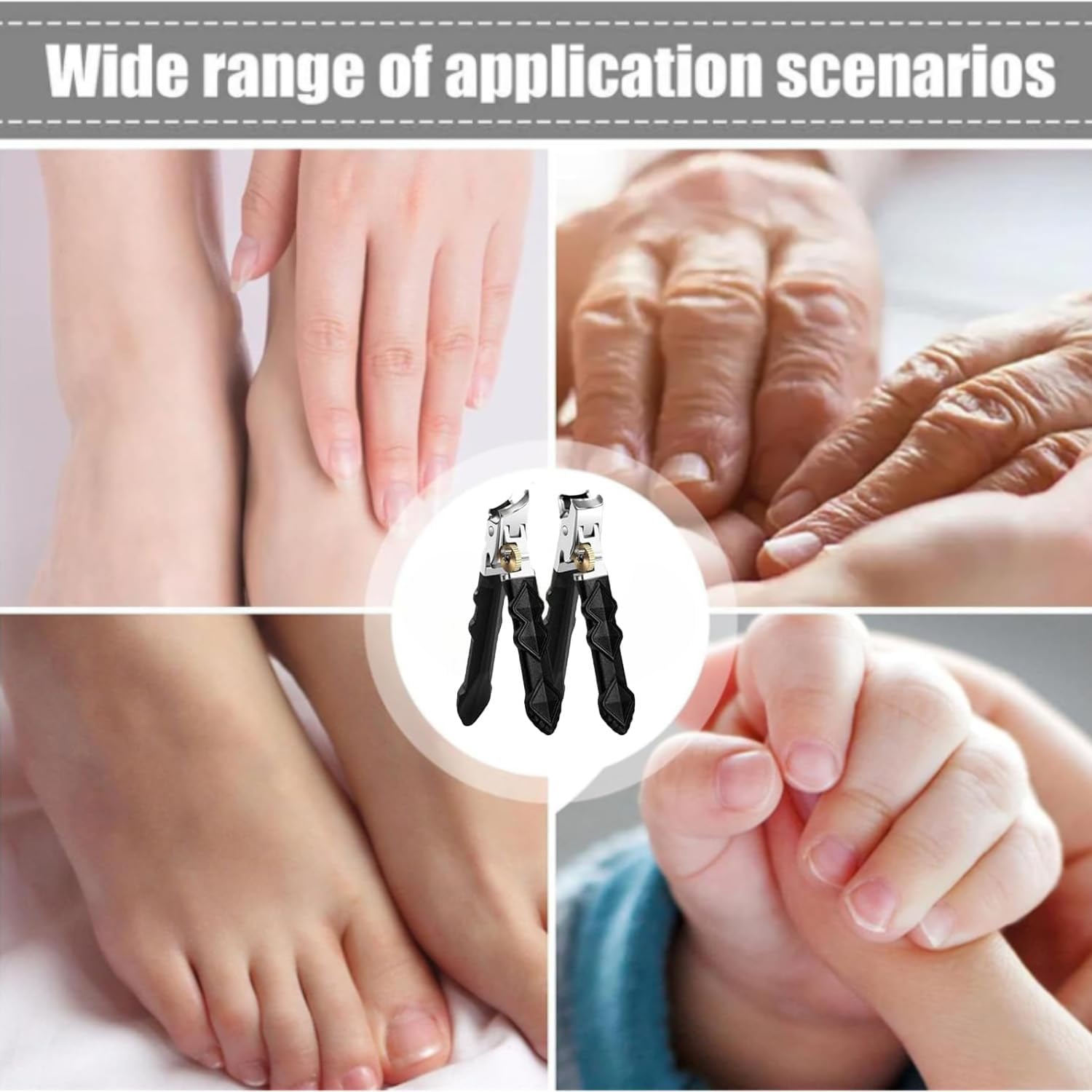 Clipmaster Pro Nail Clippers for Seniors, Long Handle Ergonomic Angled Head Toenail Clippers for Women Men, Stainless Steel with Wide Jaw