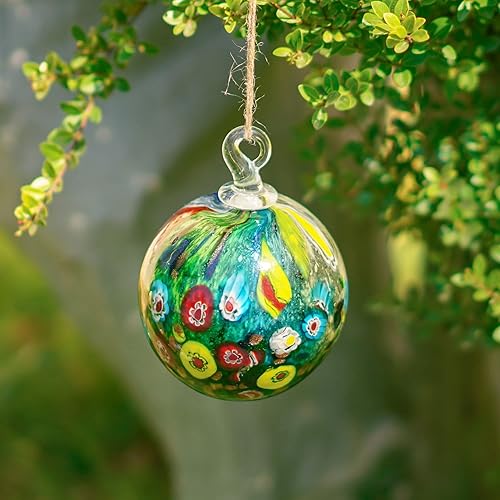 Miniatura 2 de QFkris Adornos de vidrio soplado a mano de 4 pulgadas, adornos de Navidad de vidrio, bolas de amistad para árbol de Navidad, colgar jardines,