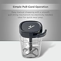 Vista 3 de Butterfly 3.8 tazas de plástico de alta calidad, picadora manual de alimentos, cuerda de cebolla, picadora de verduras y cebolla, apta