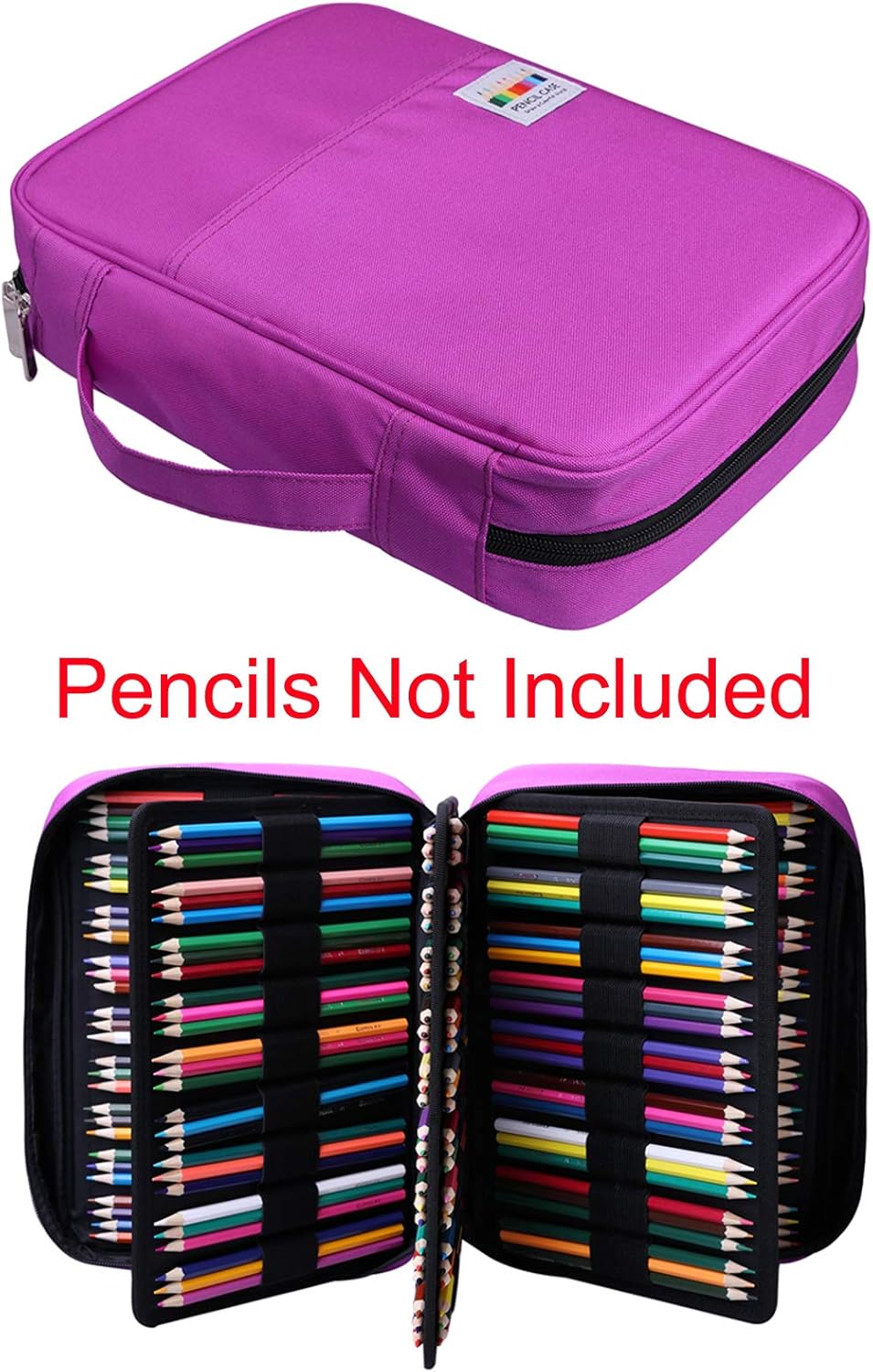 BOMKEE Coloring Pencil Case 220 Slots Pencils/Gel Pens Organizer Waterproof Travel Case Zipper Carrying Portable Pencil Markers Pen Holder Bag for Painter Writers