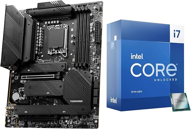 Micro Center Intel Core i7-13700K Desktop Processor 16 (8P+8E) Cores up to 5.4 GHz Unlocked with LGA1700 MSI MAG Z790 Tomahawk WiFi DDR4 Gaming Motherboard