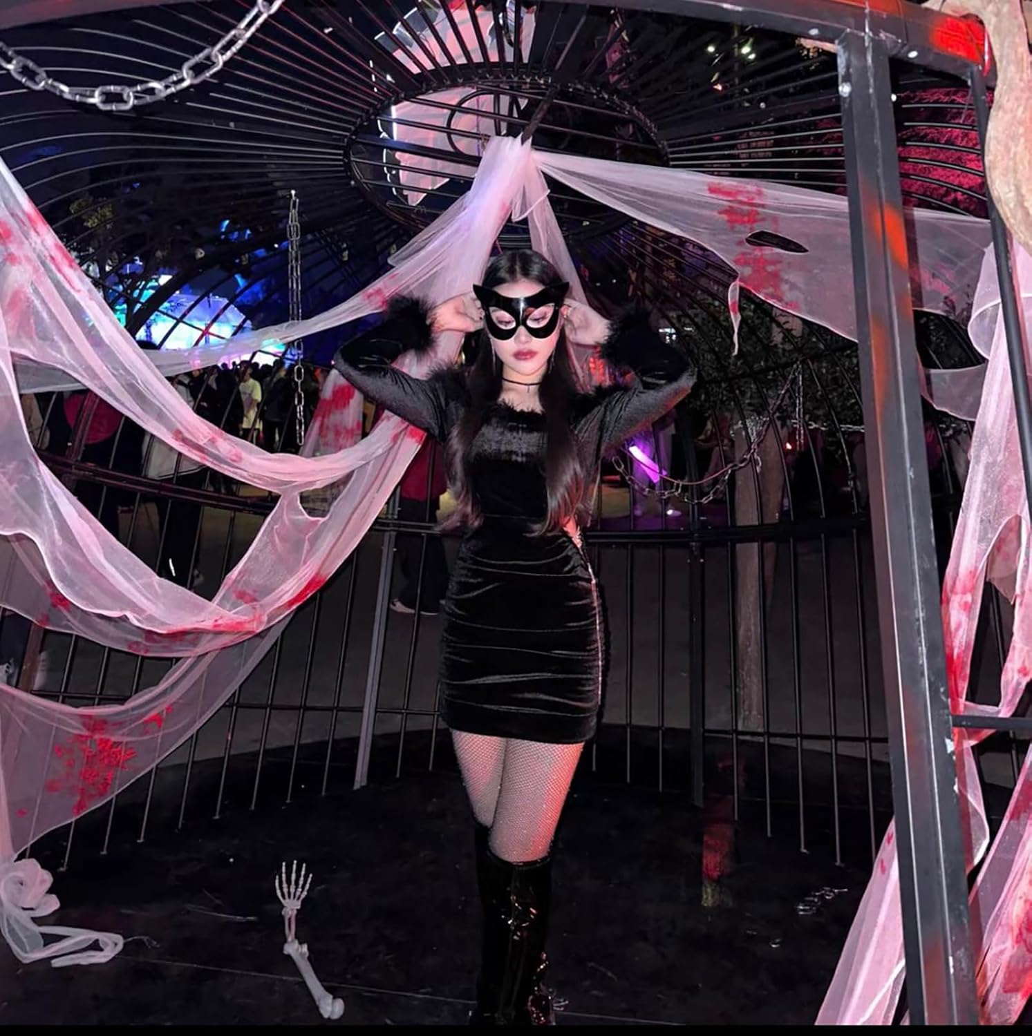 Soocat Women's Cat Half Face Mask Halloween Cat Costume Role Playing Accessories - Image 5