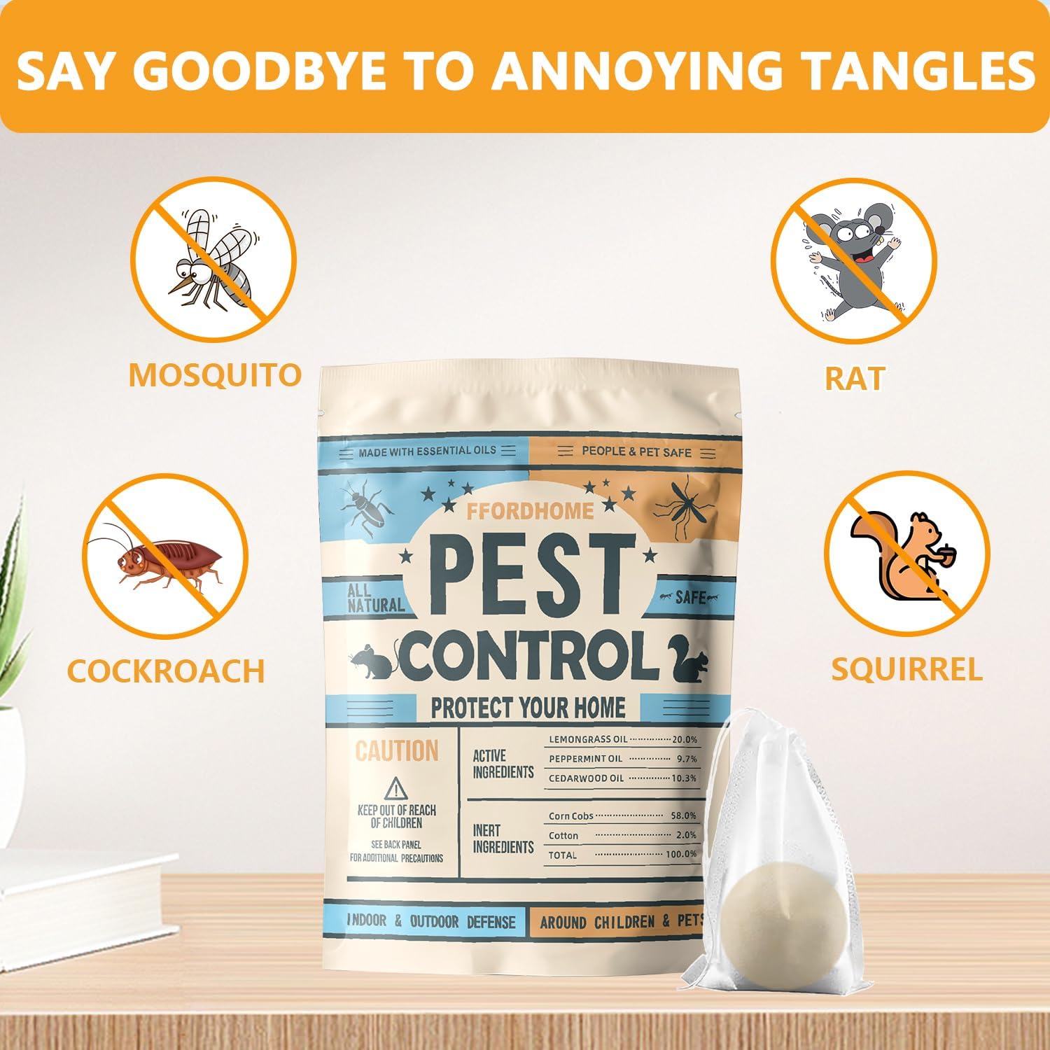 Pest Repellent ， Moth Balls for Outdoor use， Keep Pest Away Repel Mice and Rats, Roach, Ant, Spider, Mosquito & Moth（8BALLS）