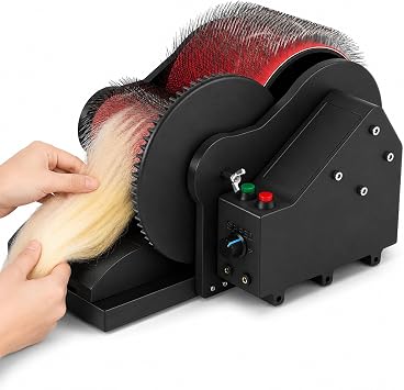 Electric Drum Carder, 056 RPM Wool Carding Machine with Dual Foot Pedals, Forward & Reverse Fiber Blending Machine for Wool, Cotton, Silk, Pet Hair, Felting, Spinning and Fiber Art