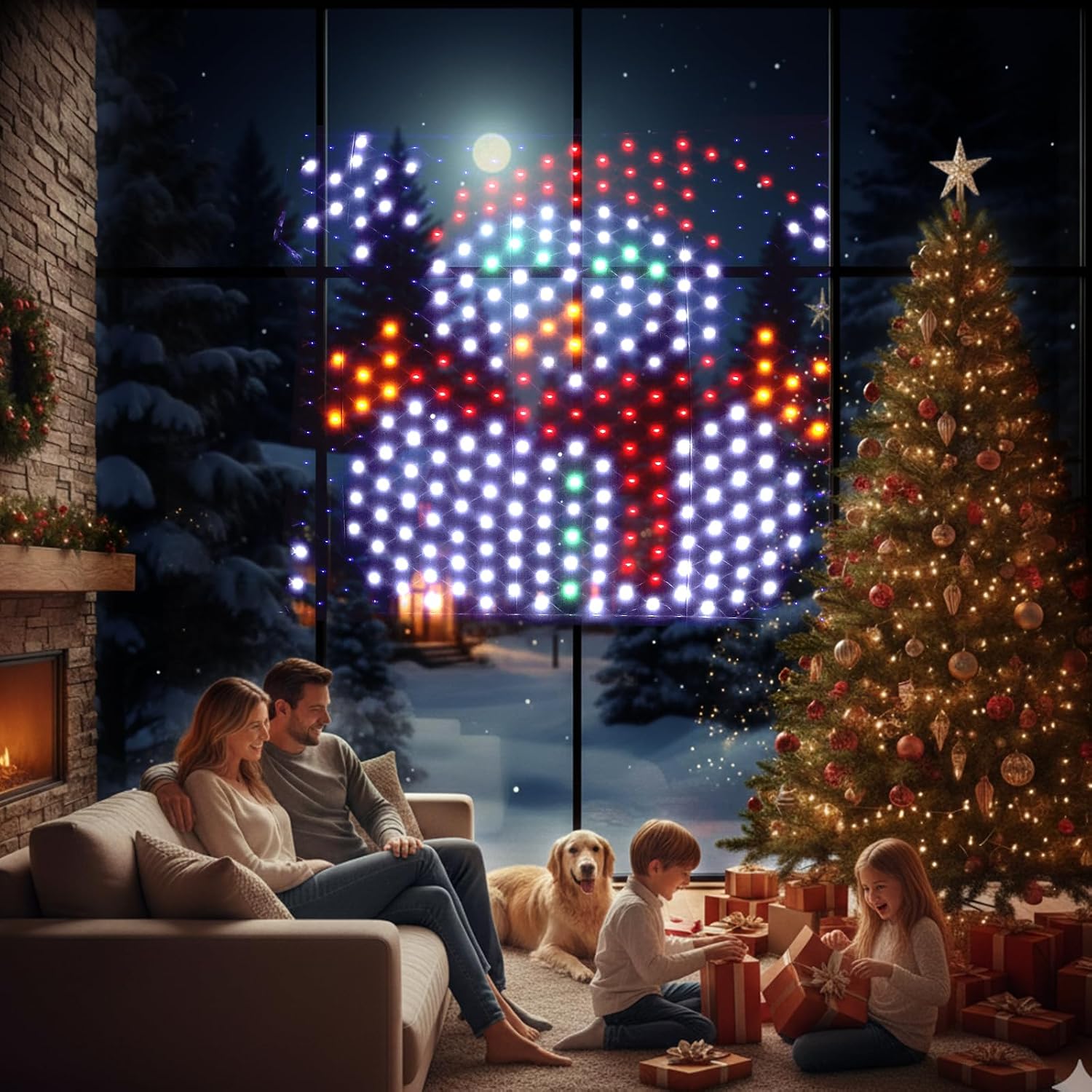 Leisure world LED Snowman Window Silhouette Lights,USB Operated LED Net Outdoor Mesh Lights with Timer, 8 Modes for Indoor Outdoor Holiday Xmas Party Decor