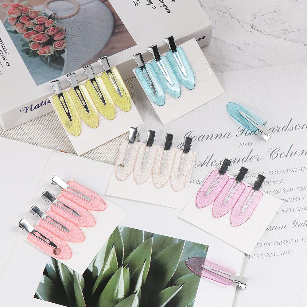20Pcs Seamless No Bend Hair Clips,Acrylic Alloy Hairpins No Crease Barrettes for Styling Makeup & Sleeping - Image 4