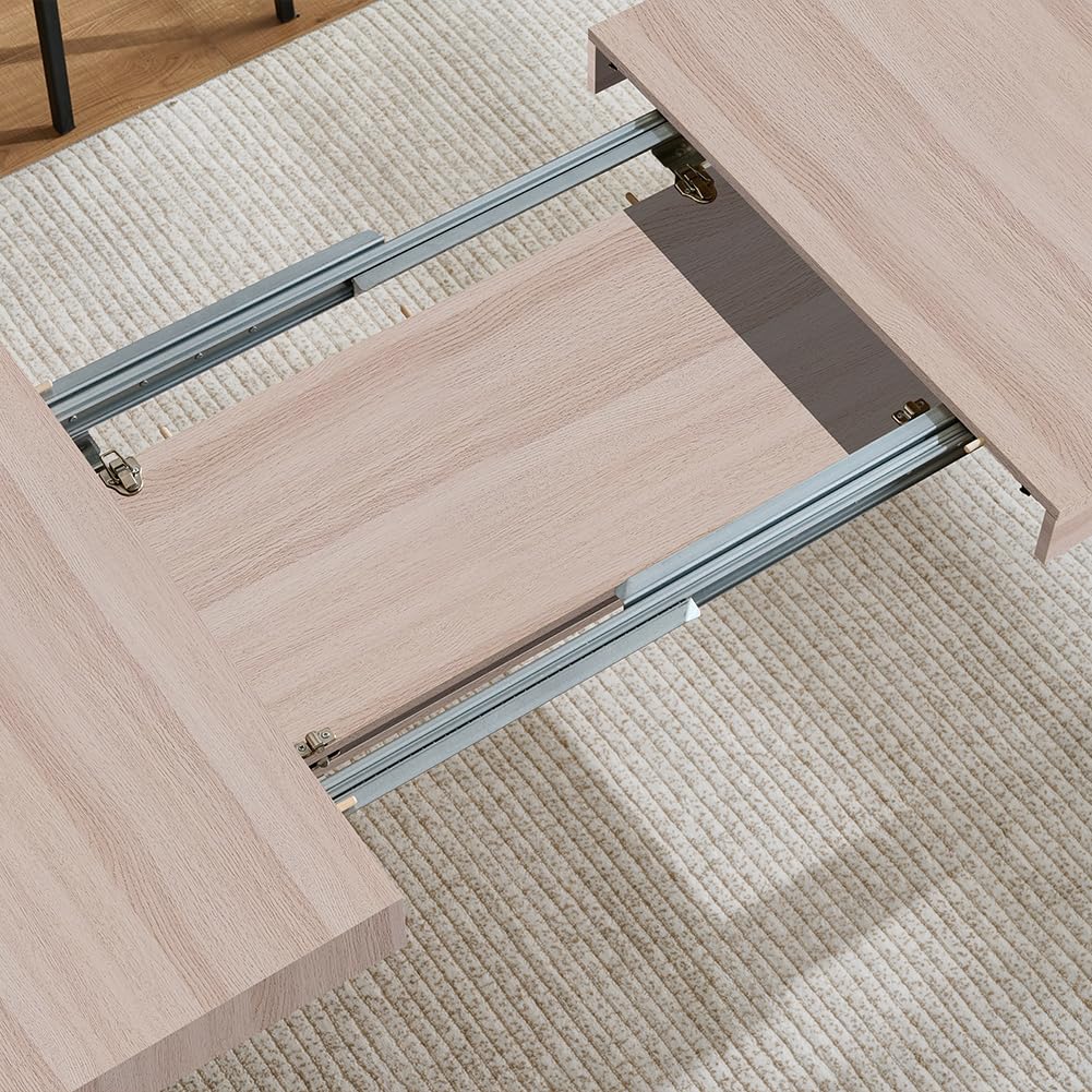 Shally Dogan Tavolo Allungabile da 4 a 6 Posti per Sala da Pranzo e Cucina, Tavolo Estensibile da 120 a 200 cm con Apertura a Scorrimento, Struttura Robusta, Design Moderno Salvaspazio (Olmo)