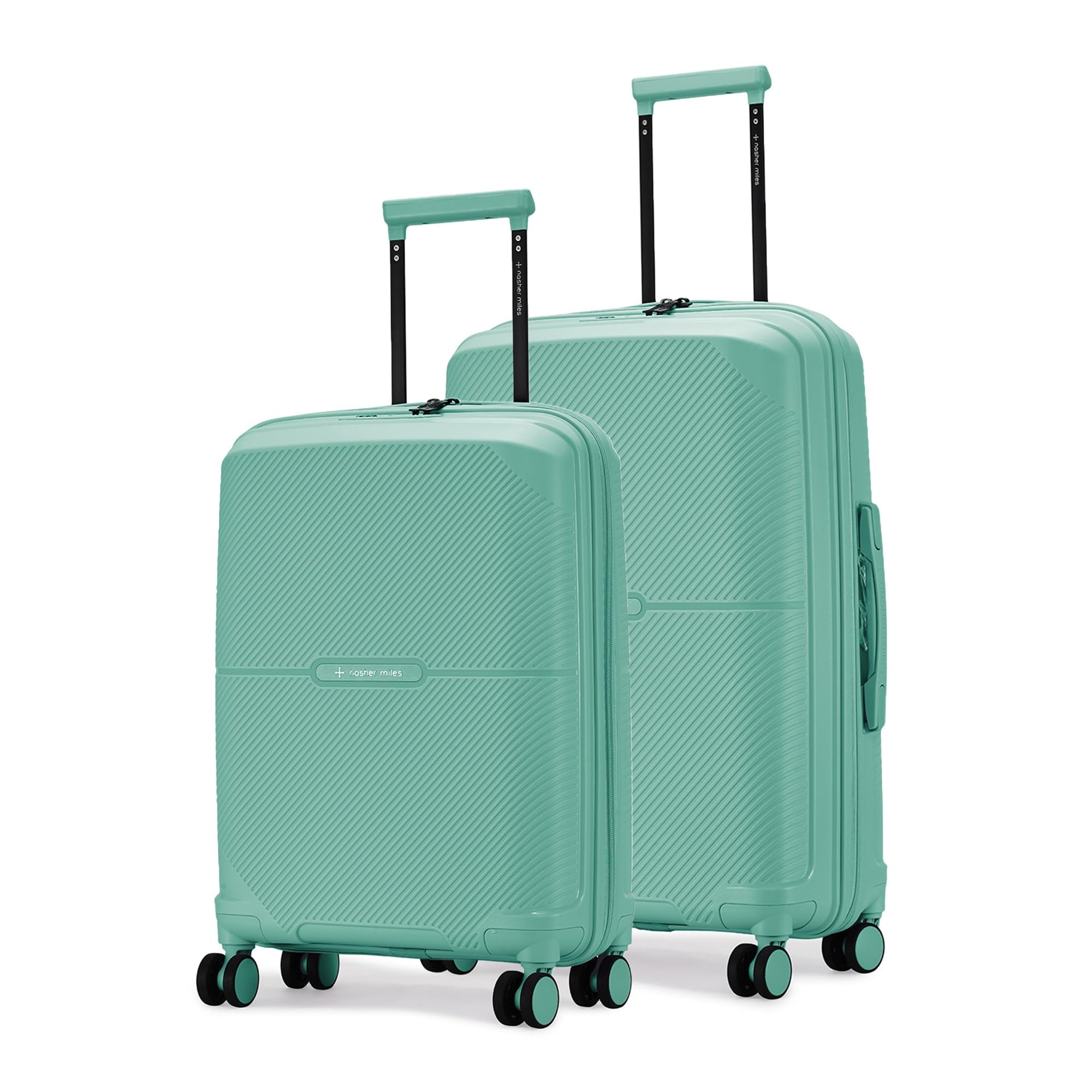 Nasher Miles Hawaii Tsa Lock And Anti-Theft 8 Spinner Wheel Hard-Sided Polypropylene Luggage Set Of 2 Dark Green Trolley Bags |Suitcase Set(55 & 65 Centimeters), Small & Medium