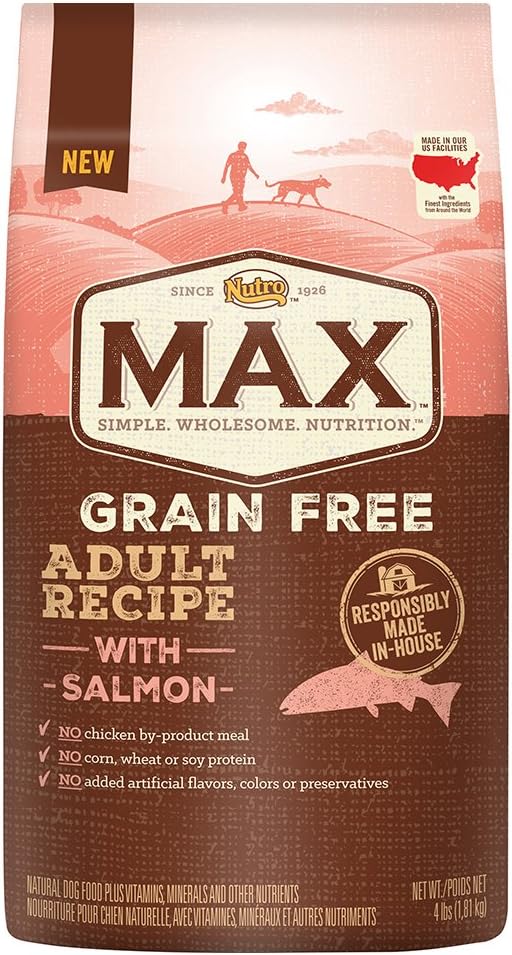 Nutro Max Adult Grain Free With Salmon Dry Dog Food, 4 Lbs. (Discontinued By Manufacturer)