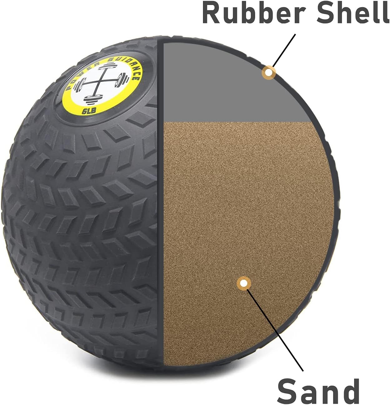 POWER GUIDANCE Slam Ball, Medicine Ball, Weight Available: 6, 8, 10, 15, 20, 25, 30 Lbs, Great for Core Training & Cardio Workouts (8) : Sports & Outdoors