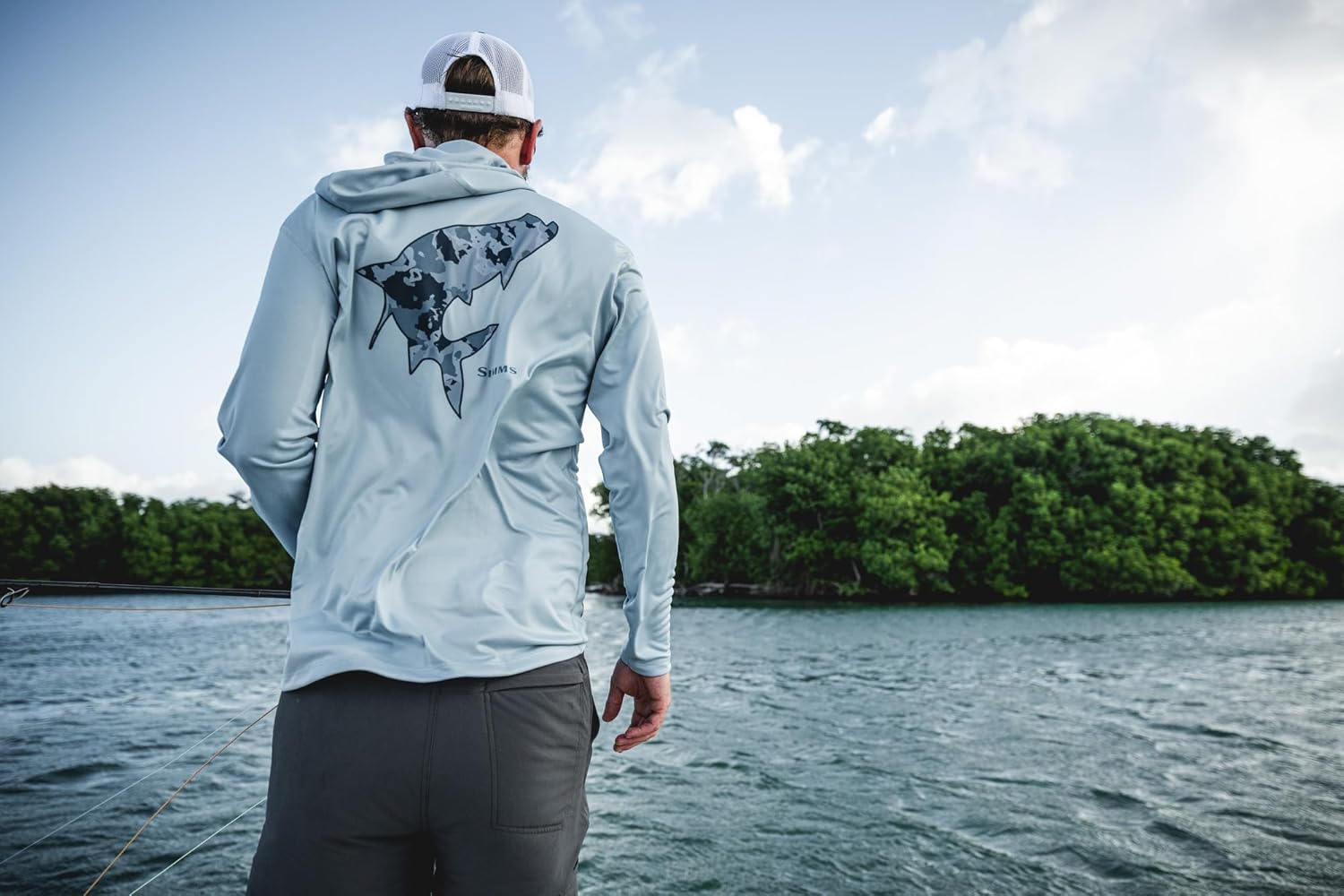 Simms Men's Tech Hoody - Artist Series - Sterling/Bass - Medium - Image 4