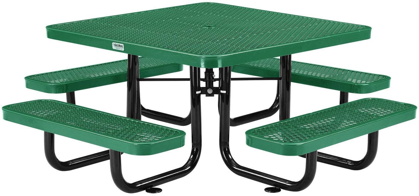 Global Industrial 46" Child Size Square Expanded Picnic Table, Black