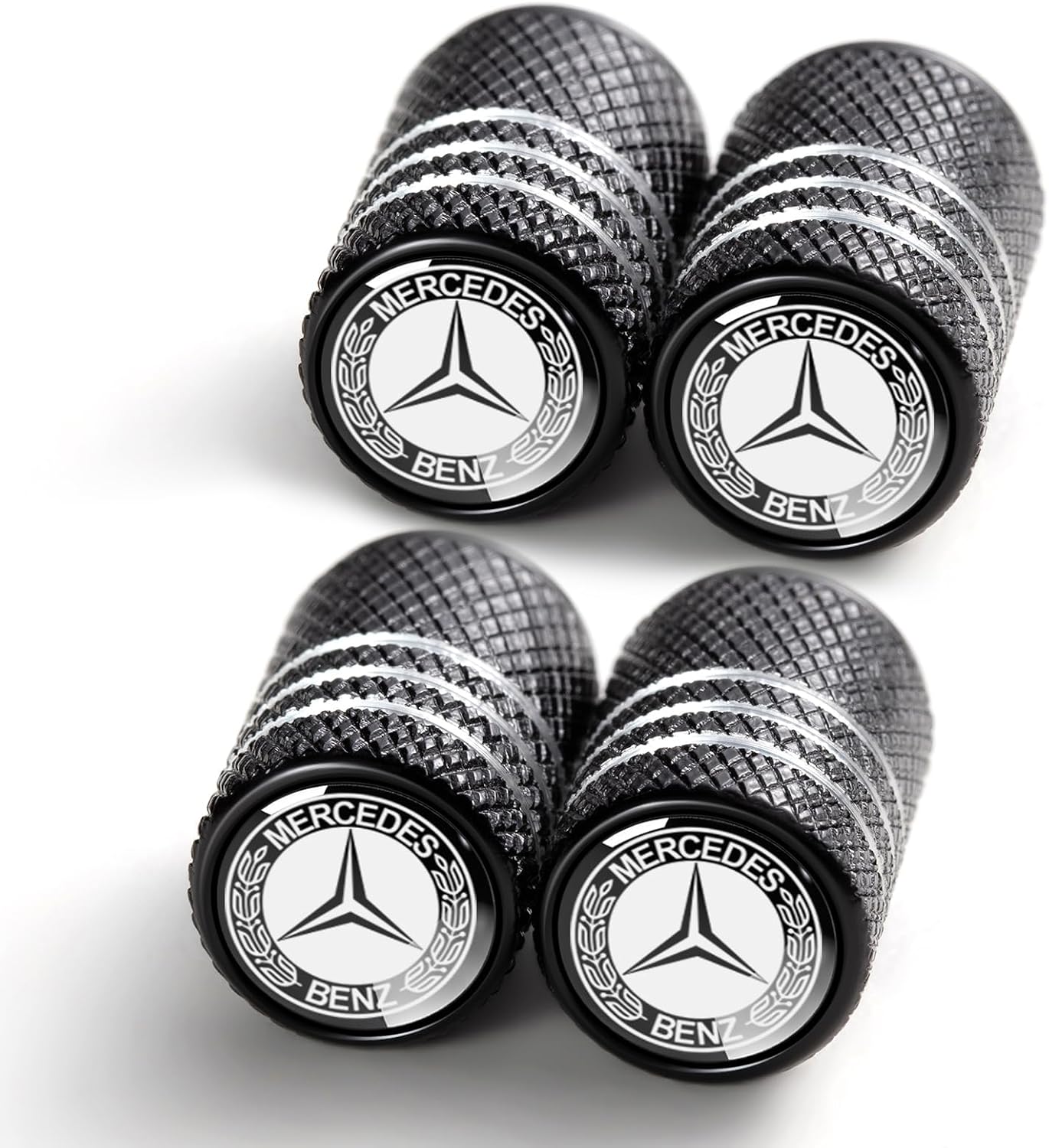 YUIQIEUY Tire Valve Stem Cap Cover Set 4 Pack for Mercedes