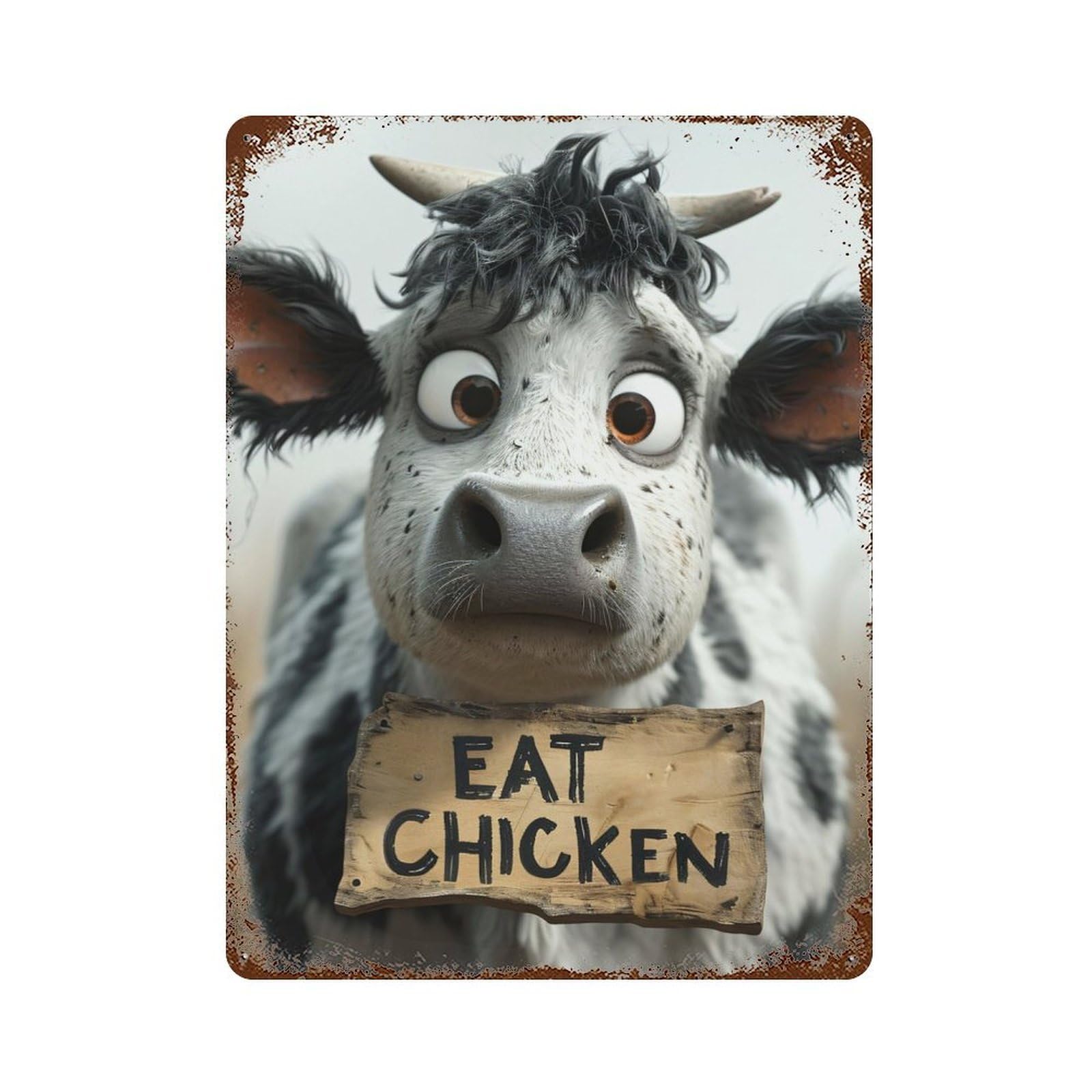 Hahahhahah Rusty Metal Tin Sign 15.7"x11.8", for Shed, Workshop And Garage Wall Decor, Novelty Wall Decor