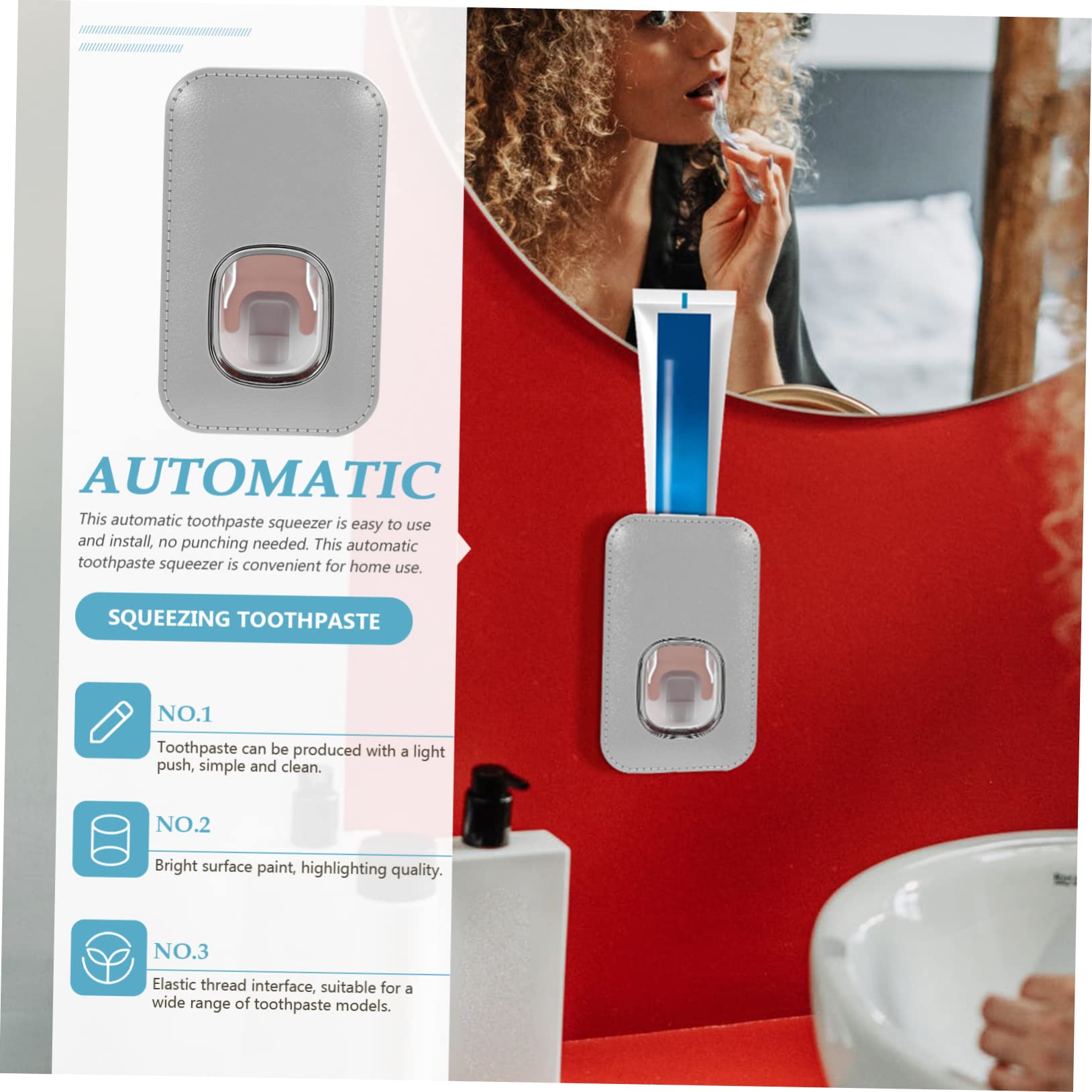 LIFKICH 2pcs Compact Lightweight Toothpaste Squeezer for Bathroom Automatic Dispenser Made of Plastic Pu Materials