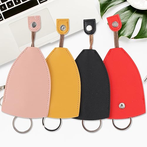 Miniatura 6 de Amiss 2 fundas para llaves de automóvil, de piel sintética, creativas, extraíble, funda protectora de gran capacidad con gancho de soporte, lindo