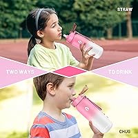 Vista 7 de Botella de agua de 32 onzas con popote extraíble y tapa de boquilla, dos maneras de beber, botella de agua aislada de acero inoxidable 1810, sin