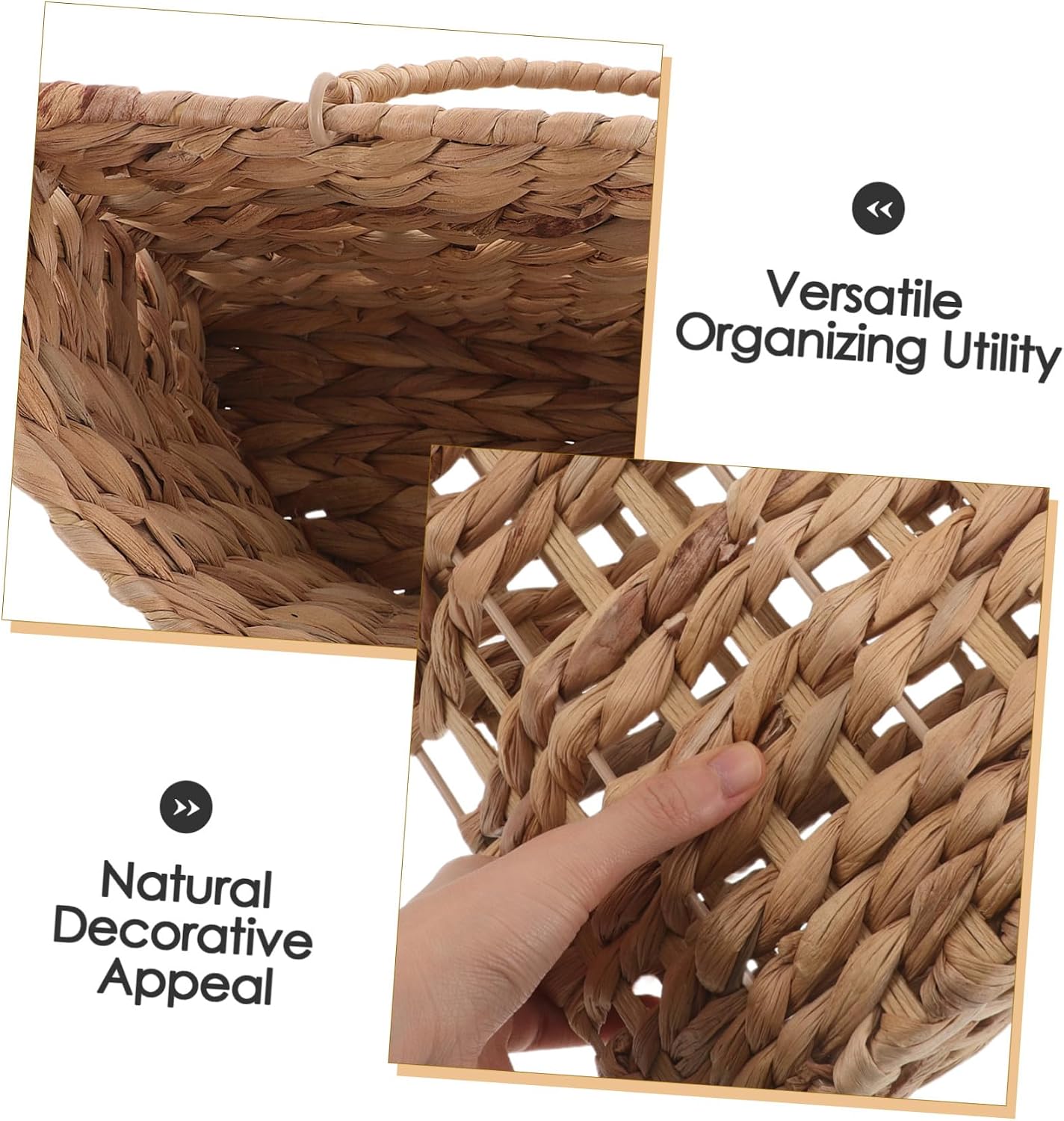 Ciieeo Rustic Hanging Wall Basket Made of Natural Straw, Semicircular Straw Magazine Holder with Versatile Organizing Utility for Home Decor and Garden Display