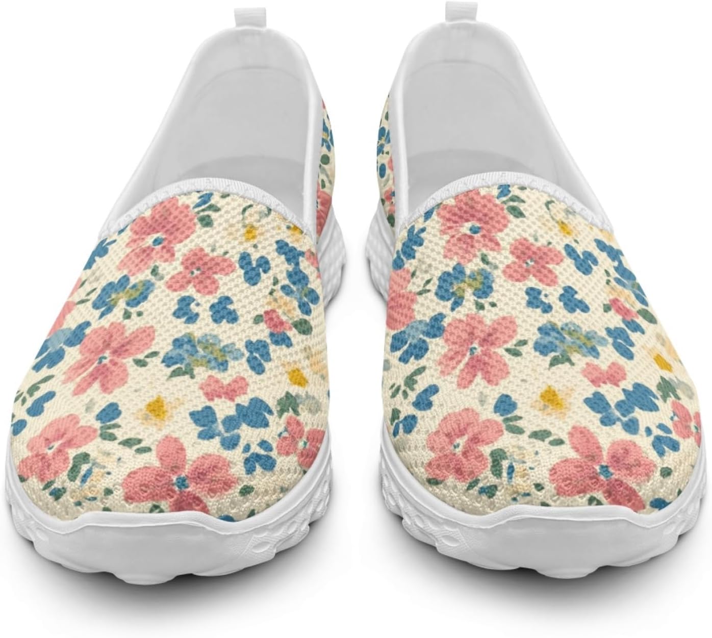 Floral Lightweight Comfortable Walking Shoes Women No Laces Slip On Flat Women Summer Shoes for Work Office Casual Trendy Beach Vacation Mesh Breathable Loafer 2025 - Image 3