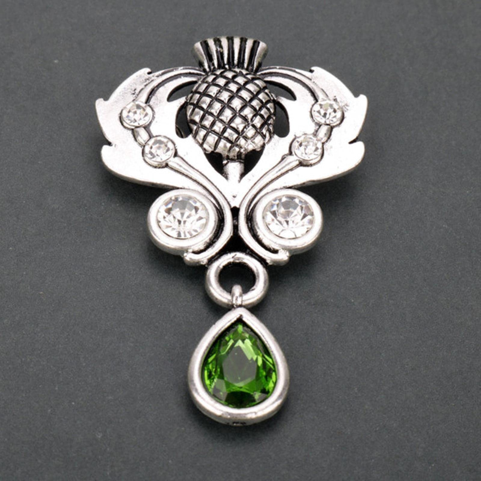 Hcma Women's Silver Outlander Brooch Thistle Celtic Knot Kilt Pin Brooch Scottish National Flower Brooches Men Viking Norse Jewelry