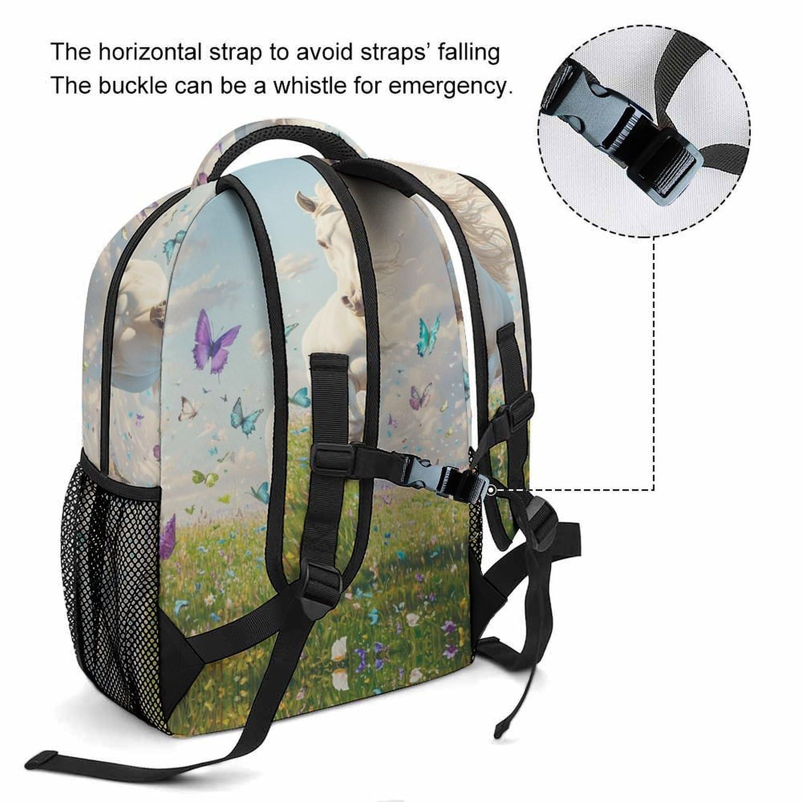 Sacs À Dos Portrait de cheval raffiné Pour Enfant Cartable Animal Sacs D'école Ecole Scolaire Garçons Et Filles One Size