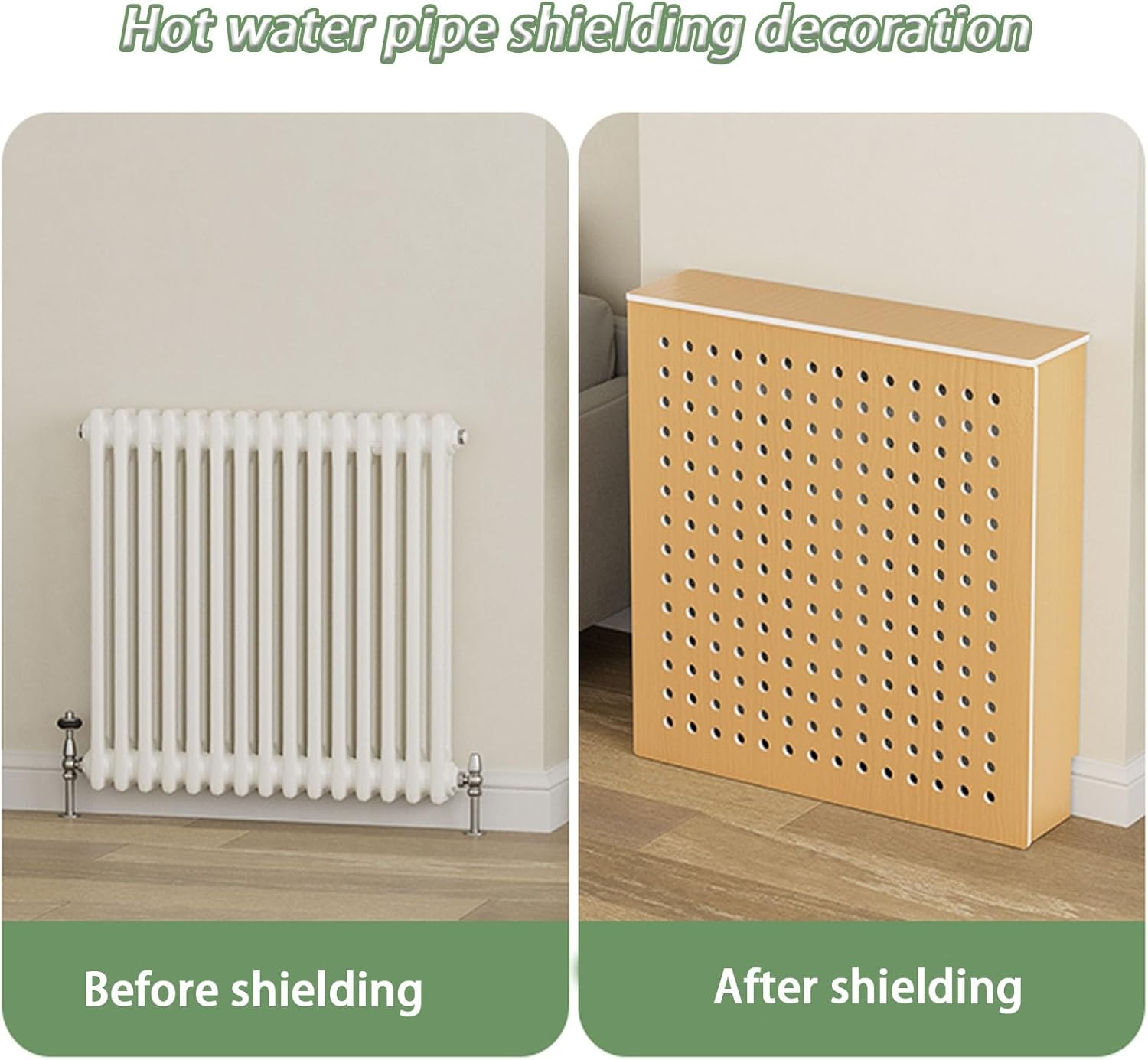 Radiator Cover, Radiator Protective Cover, Heating Cabinet Shelf Bathroom Floor Cabinet, Pipe Valve Privacy Barrier, Living Room Bedroom Hallway Decorative Cabinet(L50xH80xW15cm)