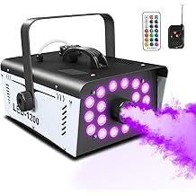 Fog Machine Halloween Outdoor 1200W with 18 LED Lights, Smoke Machine Fog with Remote, Perfect for Party, Stage, Wedding, Indoor