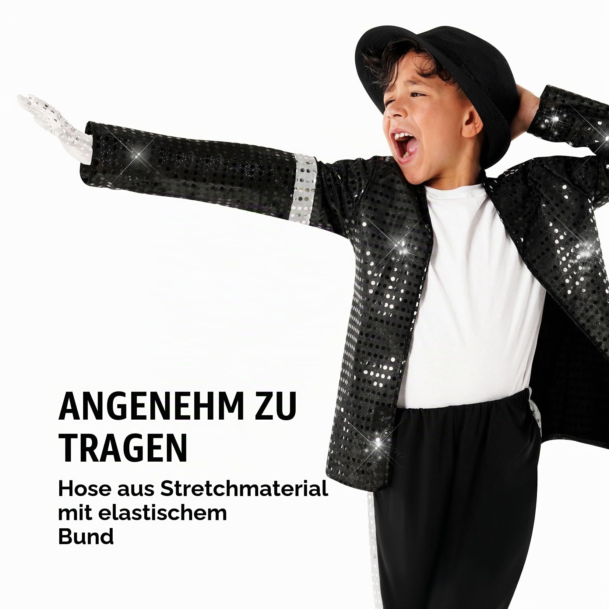 Morph Popstar Kostüm Kinder, 80er Jahre Halloween Kostüm Kinder