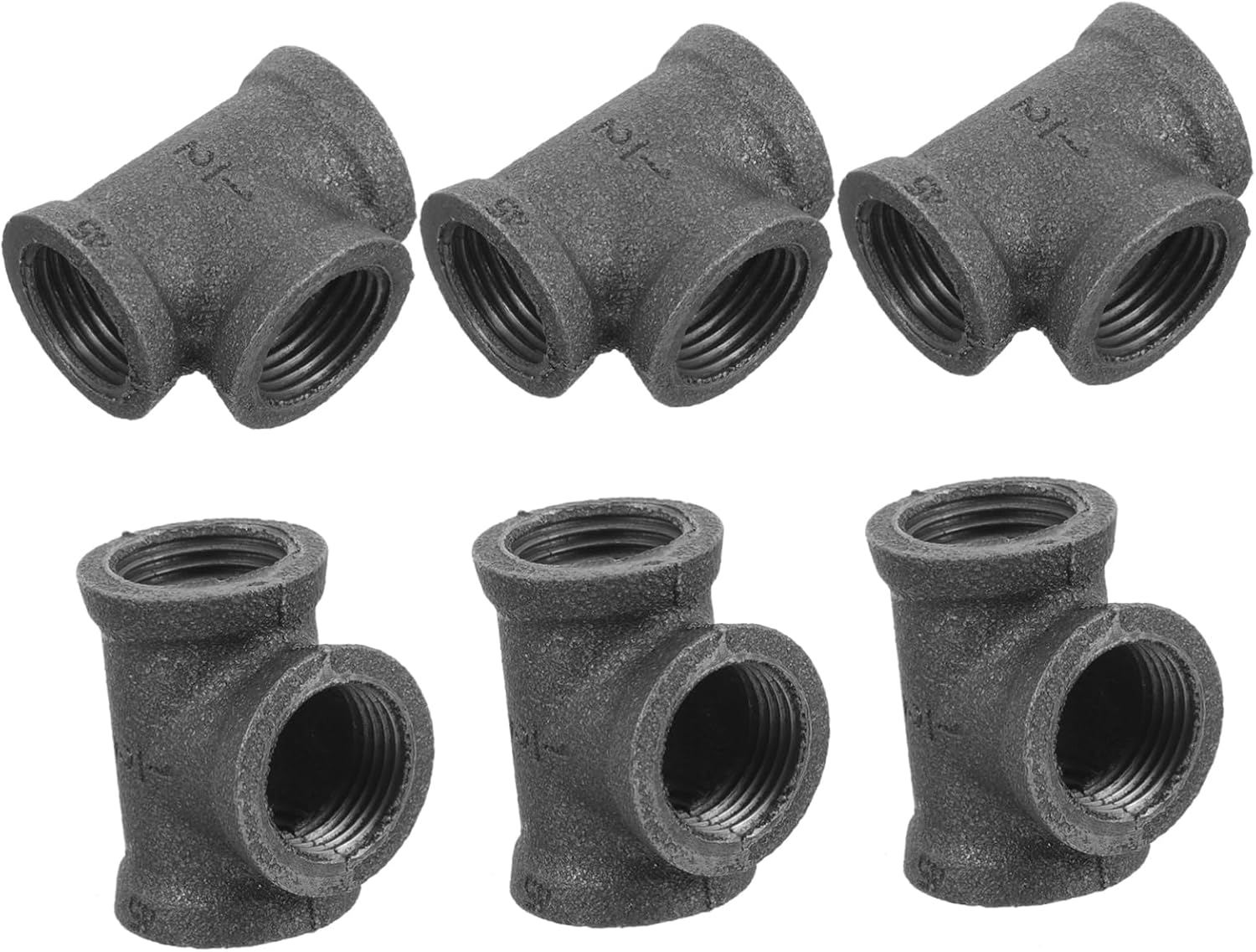DOITOOL 6pcs Tee Fittings Pipe Connector Steel Tee Fitting Tent Steel