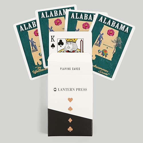 Miniatura 6 de Lantern Press Alabama, Montgomery, Capitolio del Estado, iconos del estado (52 cartas de juego, baraja de cartas de tamaño póquer con comodines)