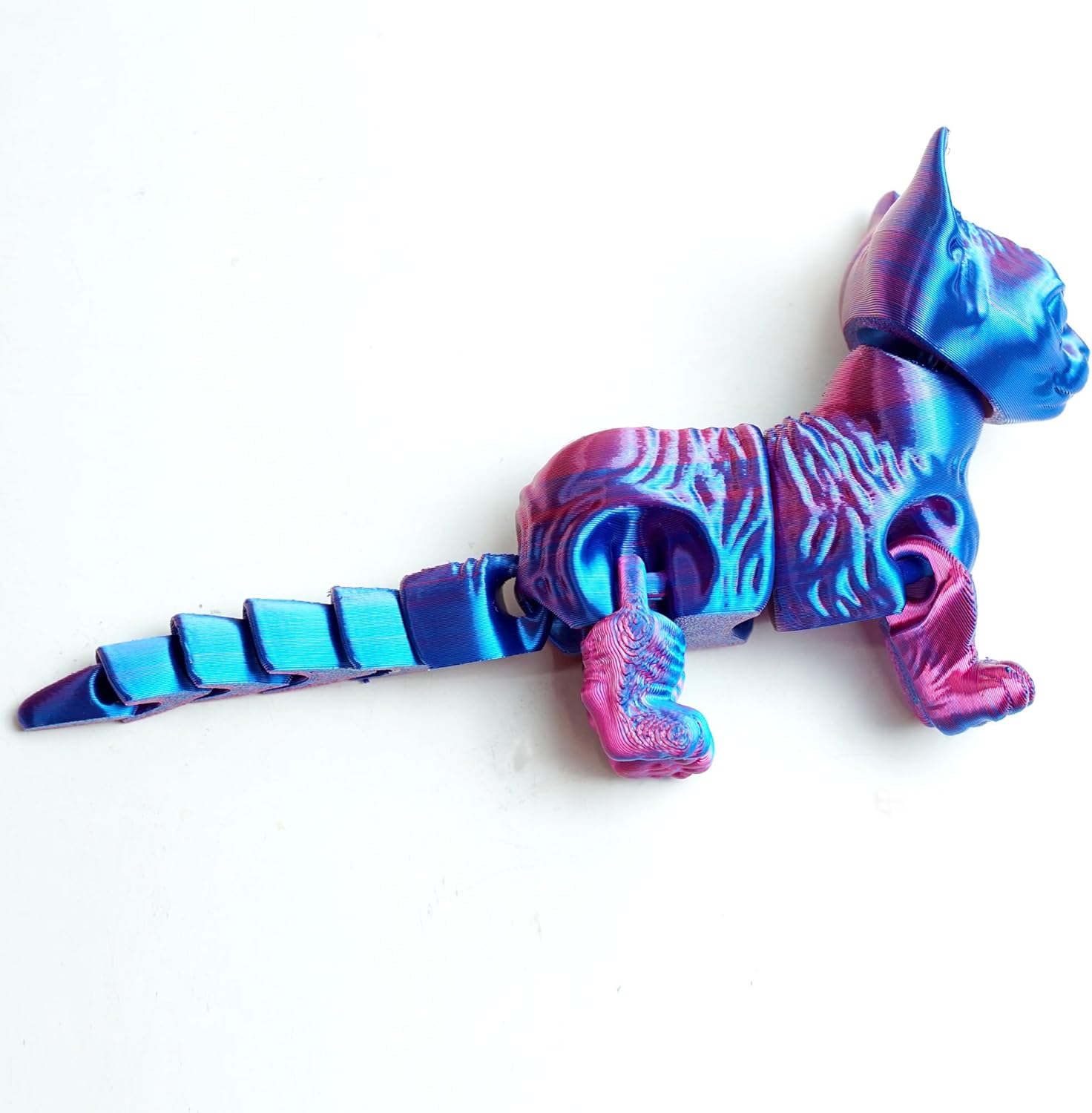 3D Printed Cat Model,Flexible Cat Animals Toy Statue,Joint Mobility,Home Office Decor,Interesting Toys for Autism/ADHD,Festival Gifts toco,Fidget Toys, Executive Desk Toy (RB)